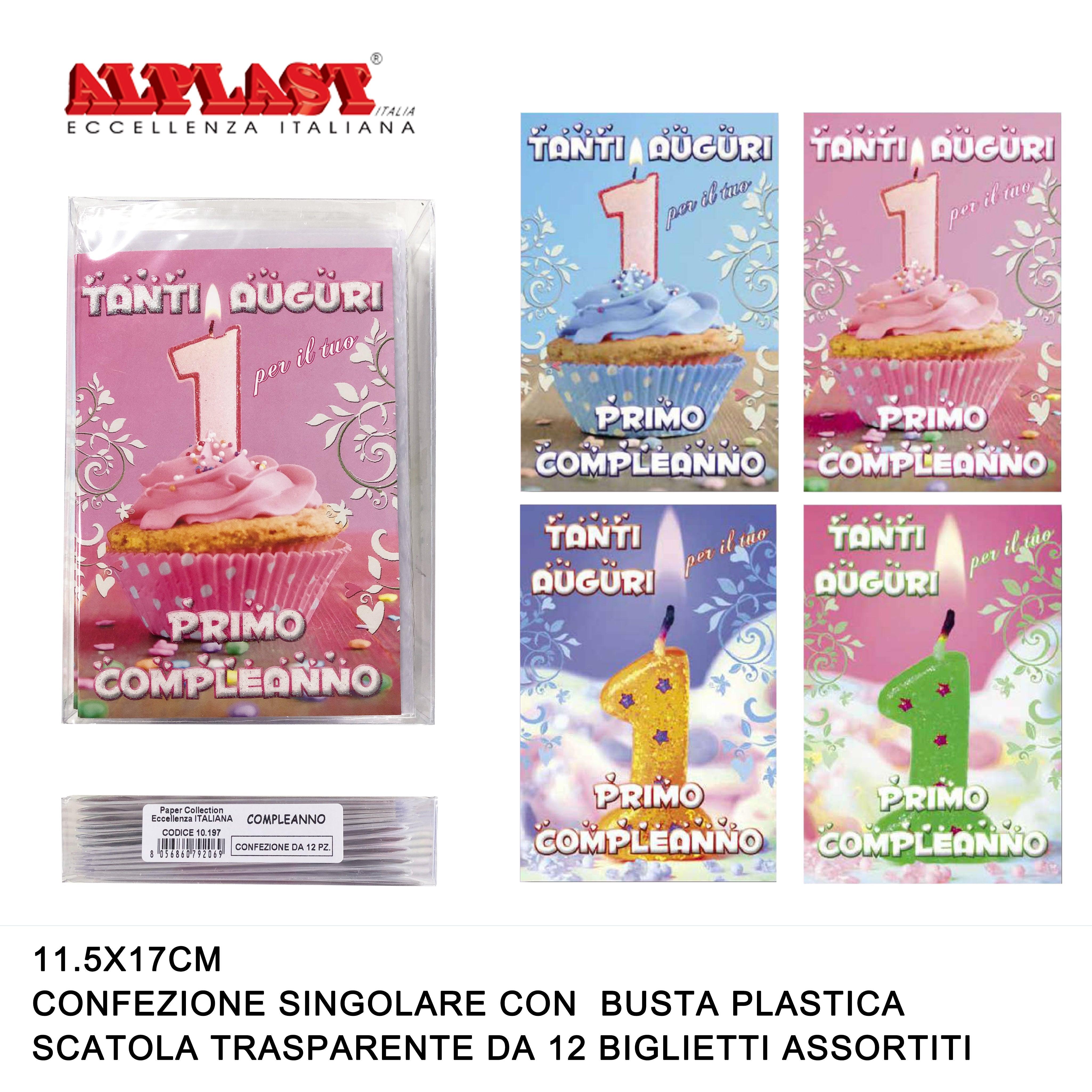 ART.10197 ALPLAST BIGLIETTI DI AUGURI COMPLEANNO CONF.12PZ - koseakasa