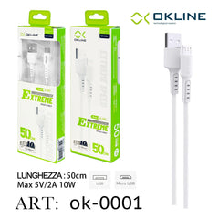 ART.OK-0001 OKLINE Micro USB Cavo 50cm Bianco - koseakasa