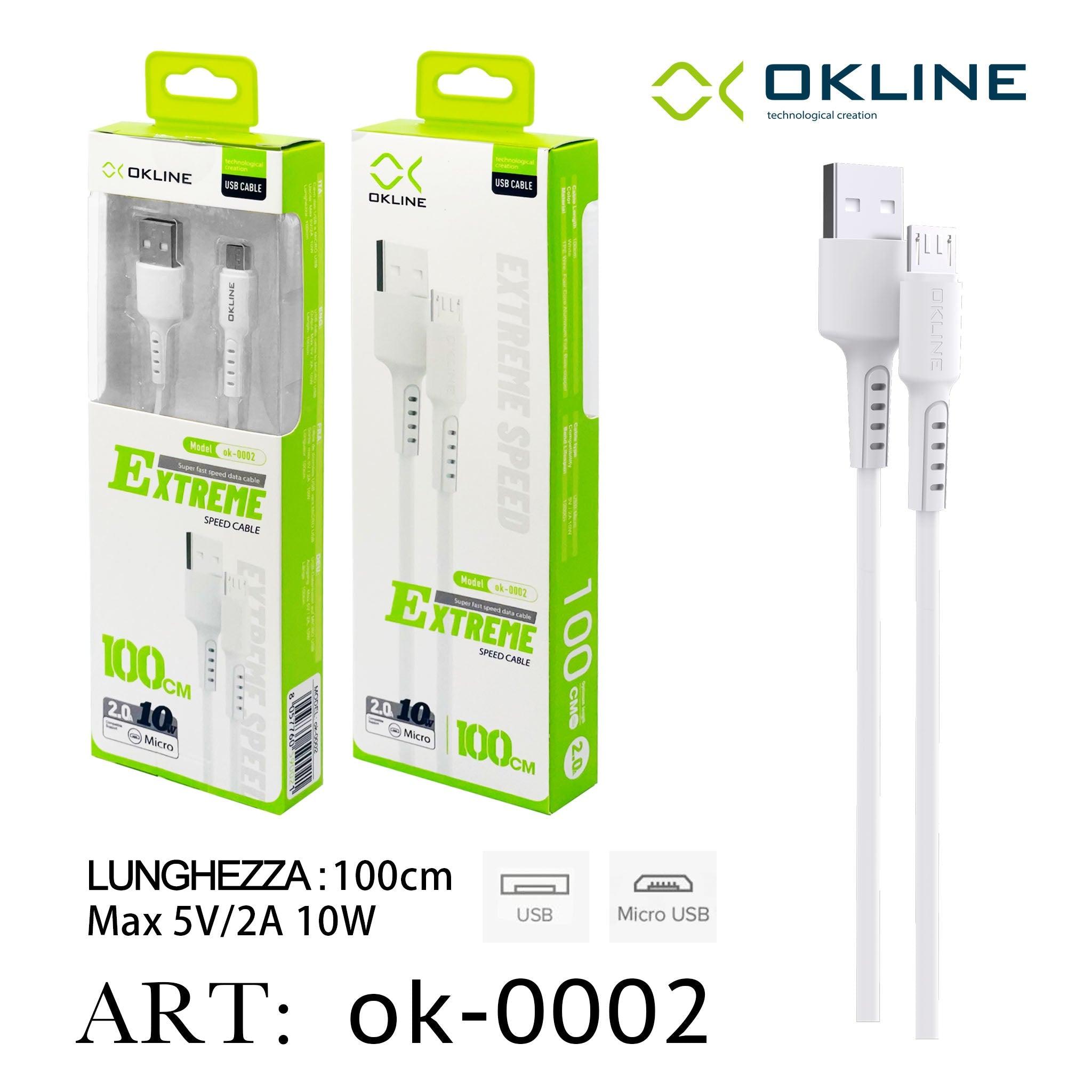 ART.OK-0002 OKLINE Micro USB Cavo 100cm Bianco - koseakasa