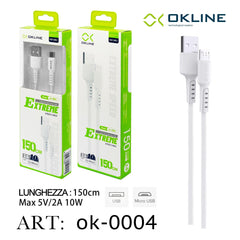 ART.OK-0004 OKLINE Micro USB Cavo 150cm Bianco - koseakasa