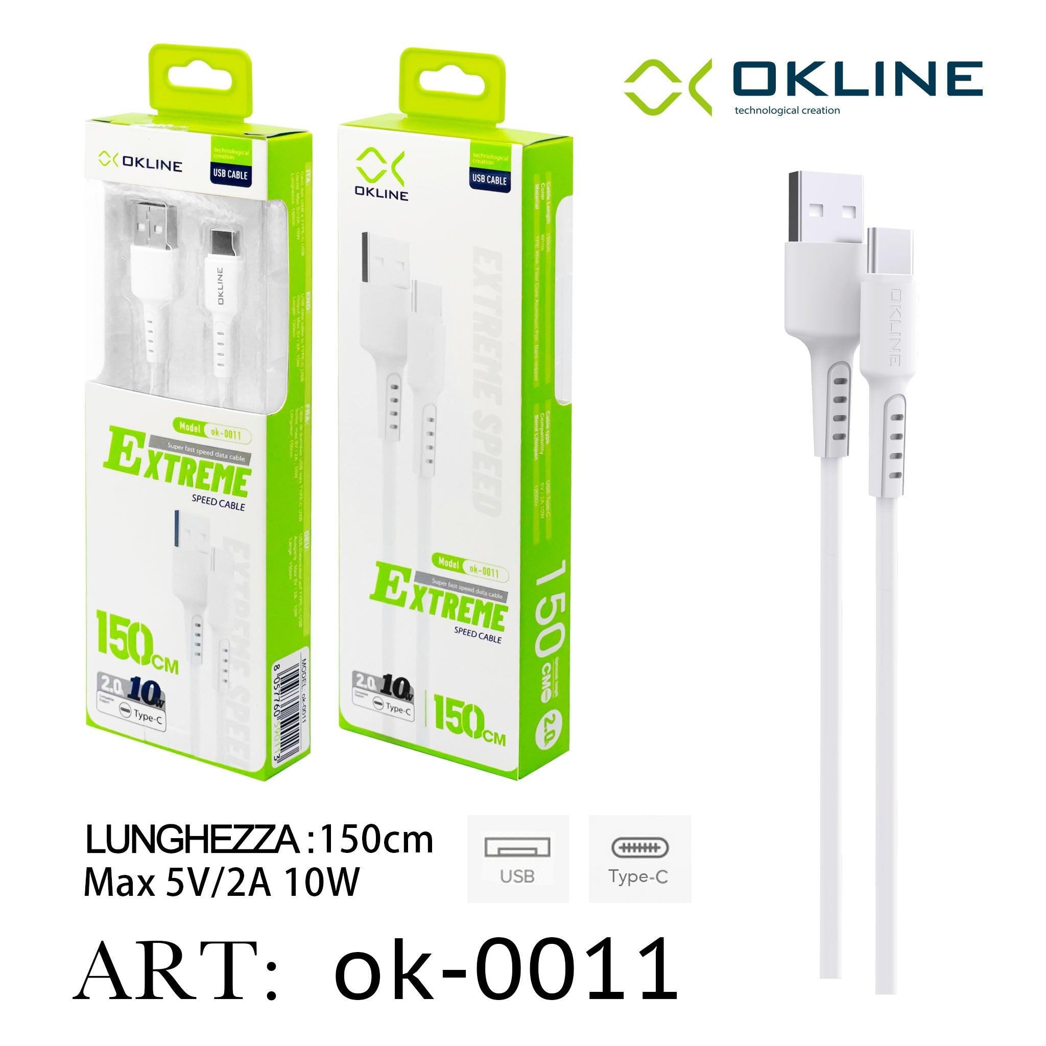 ART.OK-0011 OKLINE Type-C USB Cavo 150cm Bianco - koseakasa