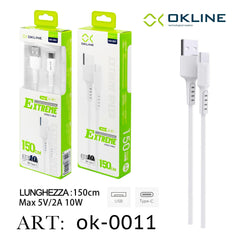 ART.OK-0011 OKLINE Type-C USB Cavo 150cm Bianco - koseakasa