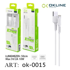 ART.OK-0015 OKLINE Iphone Lightning USB Cavo 50cm Bianco - koseakasa