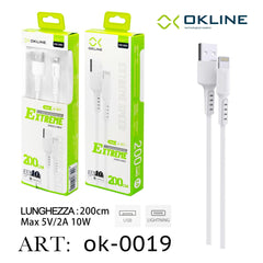 ART.OK-0019 OKLINE Iphone Lightning USB Cavo 200cm Bianco - koseakasa