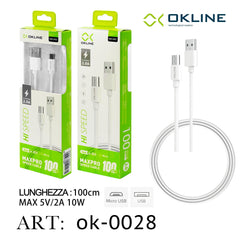 ART.OK-0028 OKLINE Micro USB Cavo 100cm Bianco - koseakasa