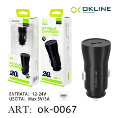 ART.OK-0067 OKLINE PD Caricatore Auto Nero - koseakasa