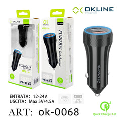 ART.OK-0068 OKLINE PDQC Caricatore Auto Nero - koseakasa