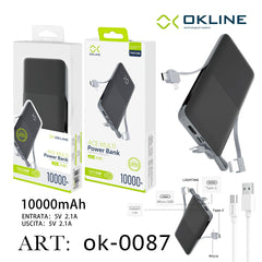 ART.OK-0087 OKLINE BLACK POWER BANK 10000mAH - koseakasa