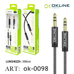 ART.OK-0098 OKLINE AUX CAVO AUDIO 3.5MM 500CM NERO - koseakasa