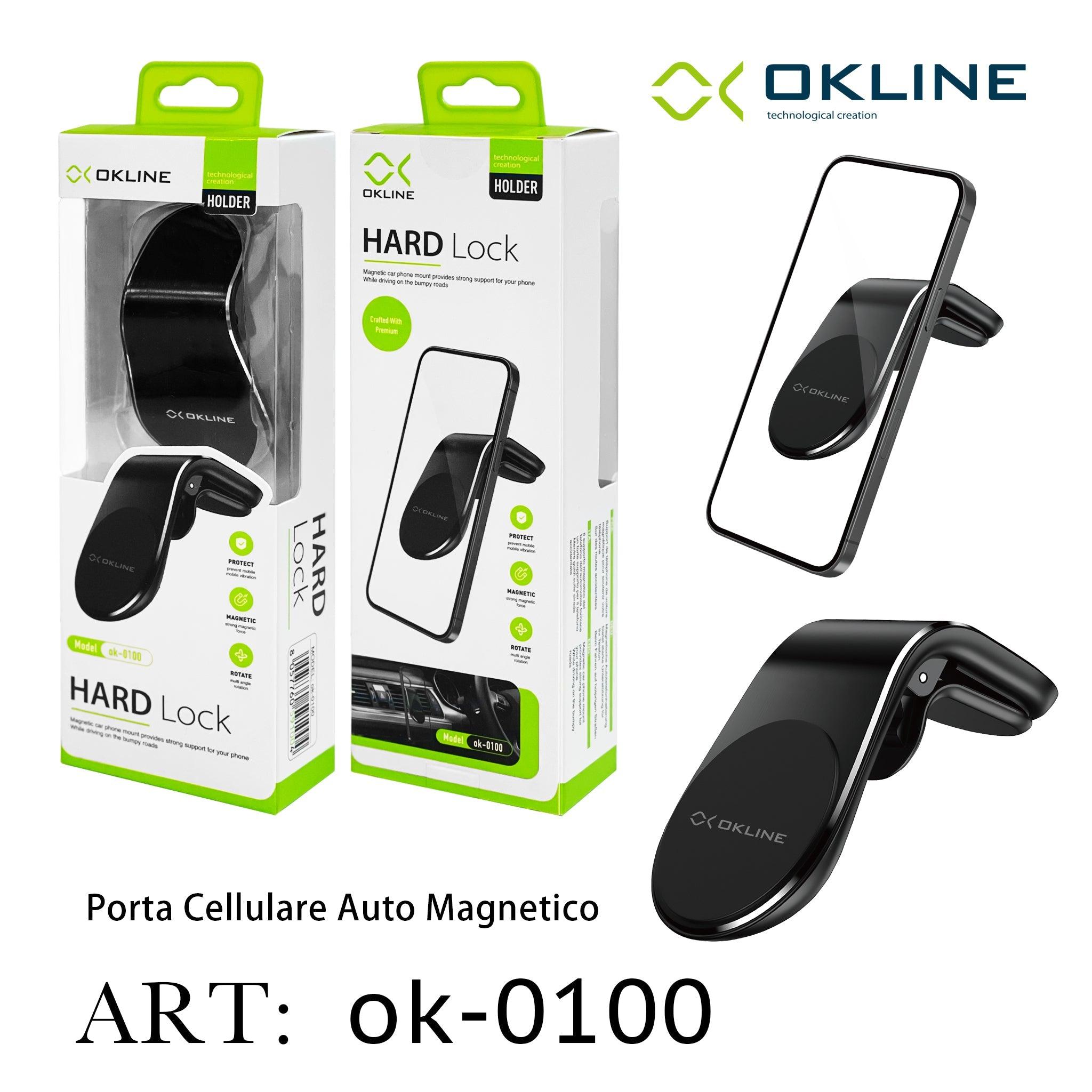 ART.OK-0100 OKLINE HARDLOCK SUPPORTO MAGNETICO DEL TELEFONO AUTOMOBILE NERO - koseakasa