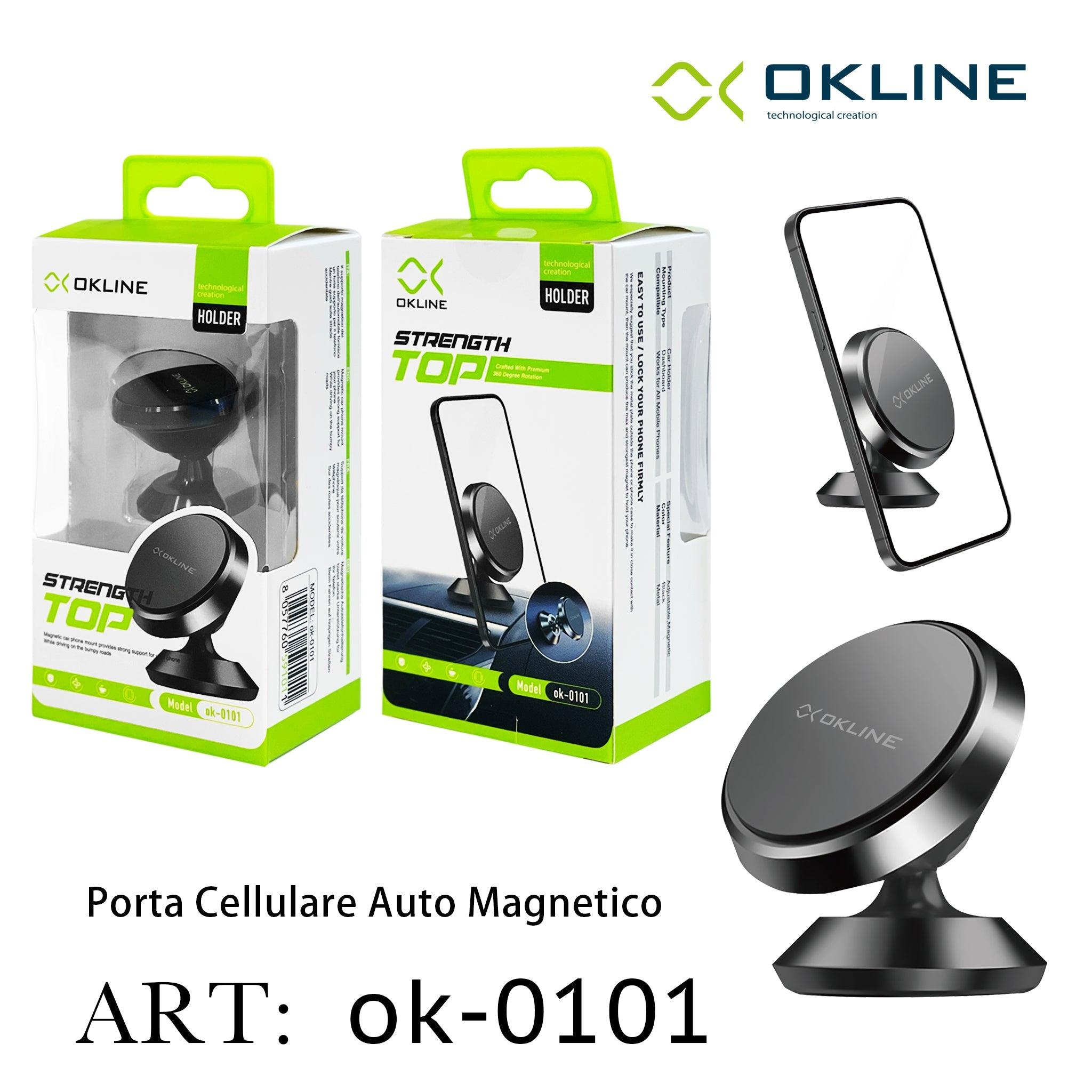ART.OK-0101 OKLINE TOP SUPPORTO MAGNETICO DEL TELEFONO AUTOMOBILE NERO - koseakasa