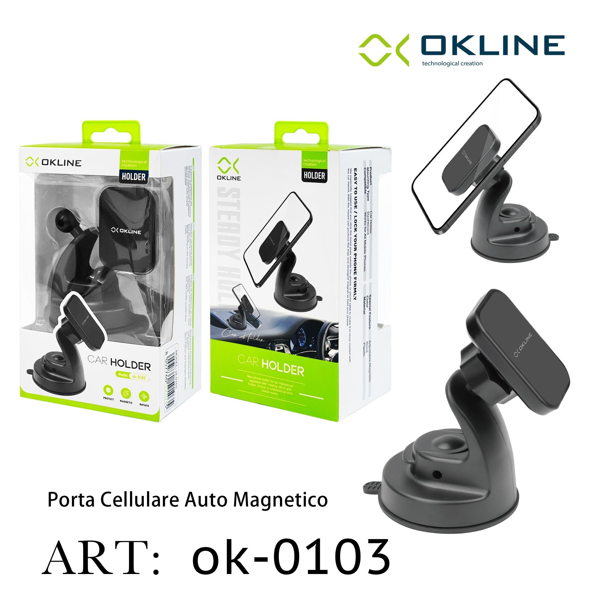ART.OK-0103 OKLINE SUPPORTO MAGNETICO DEL TELEFONO AUTOMOBILE NERO - koseakasa