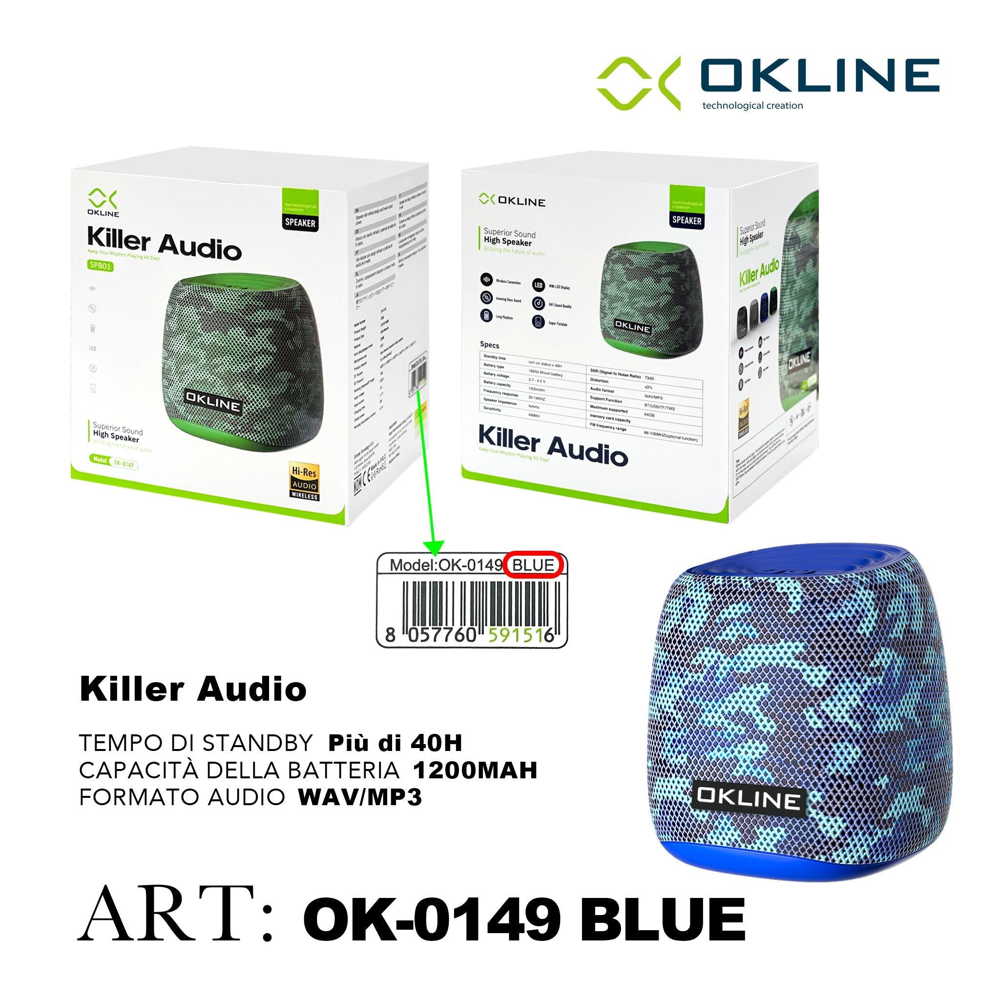 ART.OK-0149BLU OKLINE KILLER AUDIO WIRELESS BLU - koseakasa