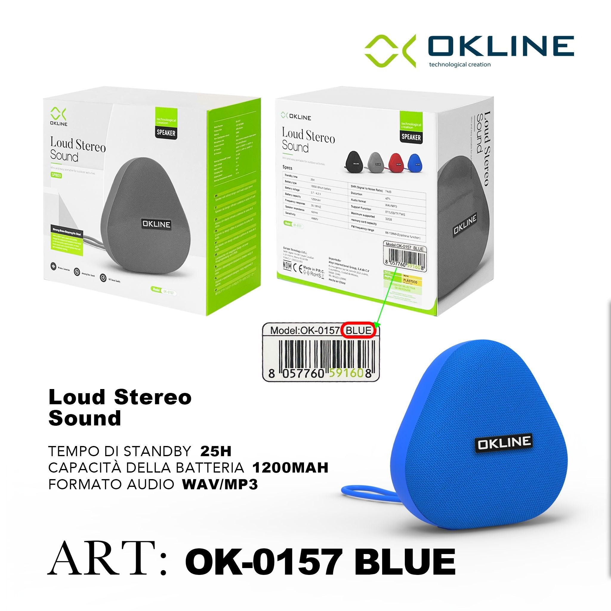 ART.OK-0157BLU OKLINE LOUD STEREO WIRELESS BLU - koseakasa