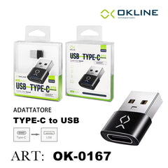 ART.OK-0167 OKLINE ADATTATORE DA TYPE-C A USB-A NERO - koseakasa