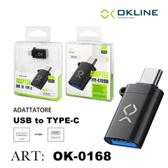 ART.OK-0168 OKLINE ADATTATORE DA USB3.0 A TYPE-C NERO - koseakasa