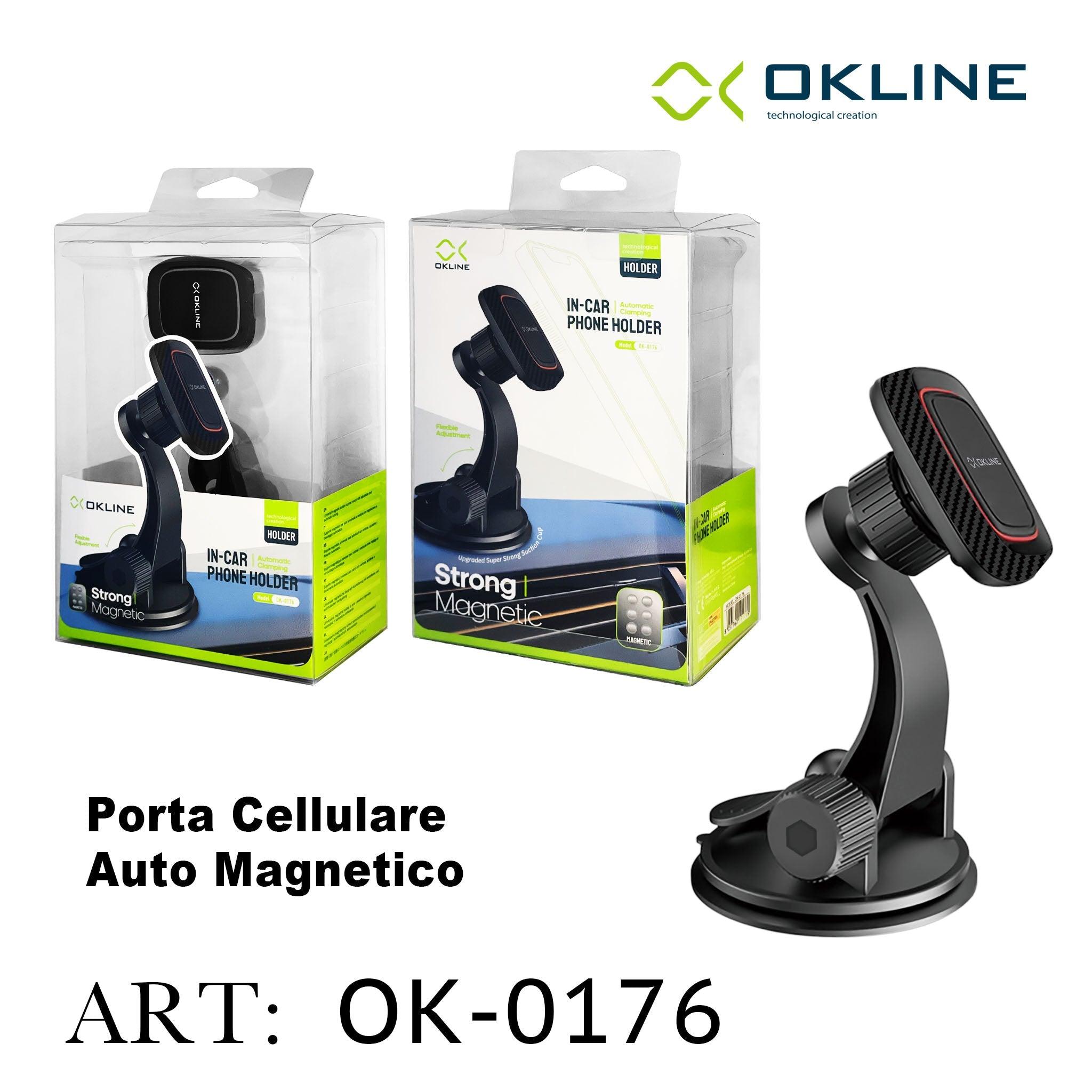ART.OK-0176 OKLINE STRONG MAGNETICO SUPPORTO VENTOSA DEL TELEFONO AUTOMOBILE NERO - koseakasa