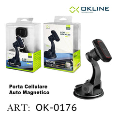 ART.OK-0176 OKLINE STRONG MAGNETICO SUPPORTO VENTOSA DEL TELEFONO AUTOMOBILE NERO - koseakasa