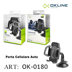 ART.OK-0180 OKLINE SUPPORTO VENTOSA MIGLIORATA RESISTENTE DEL TELEFONO AUTOMOBILE NERO - koseakasa