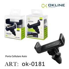 ART.OK-0181 OKLINE BOCCHETTE ARIA SUPPORTO GANCIO AGGIORNATO DEL TELEFONO AUTOMOBILE NERO - koseakasa