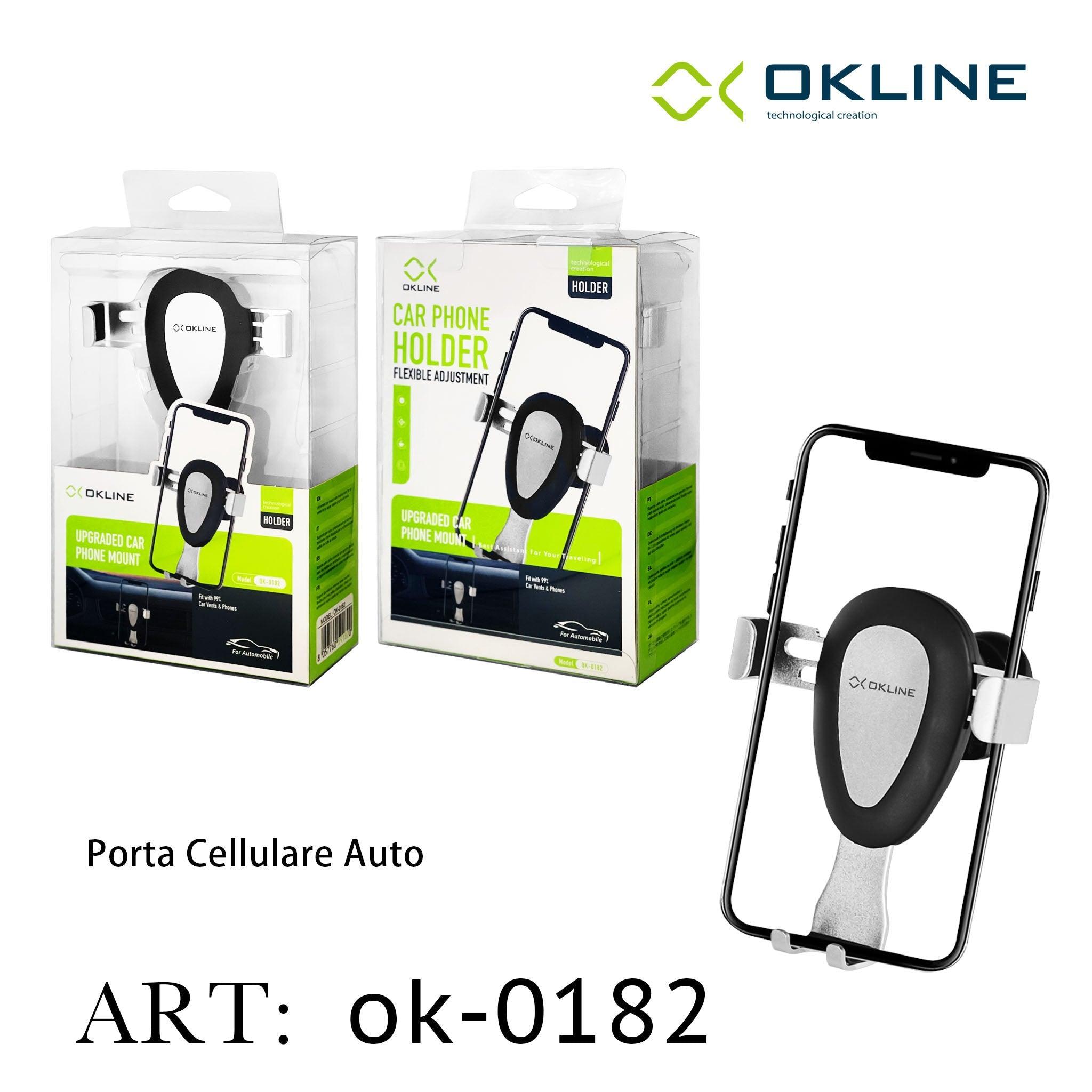 ART.OK-0182 OKLINE BOCCHETTE ARIA FLESSIBILE SUPPORTO GANCIO DEL TELEFONO AUTOMOBILE ARGENTO - koseakasa