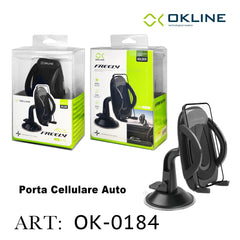 ART.OK-0184 OKLINE FREELY SUPPORTO VENTOSA ADESIVA DEL TELEFONO AUTOMOBILE NERO - koseakasa