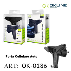 ART.OK-0186 OKLINE BOCCHETTE ARIA IRON TRIANGLE SUPPORTO GANCIO DEL TELEFONO AUTOMOBILE NERO - koseakasa