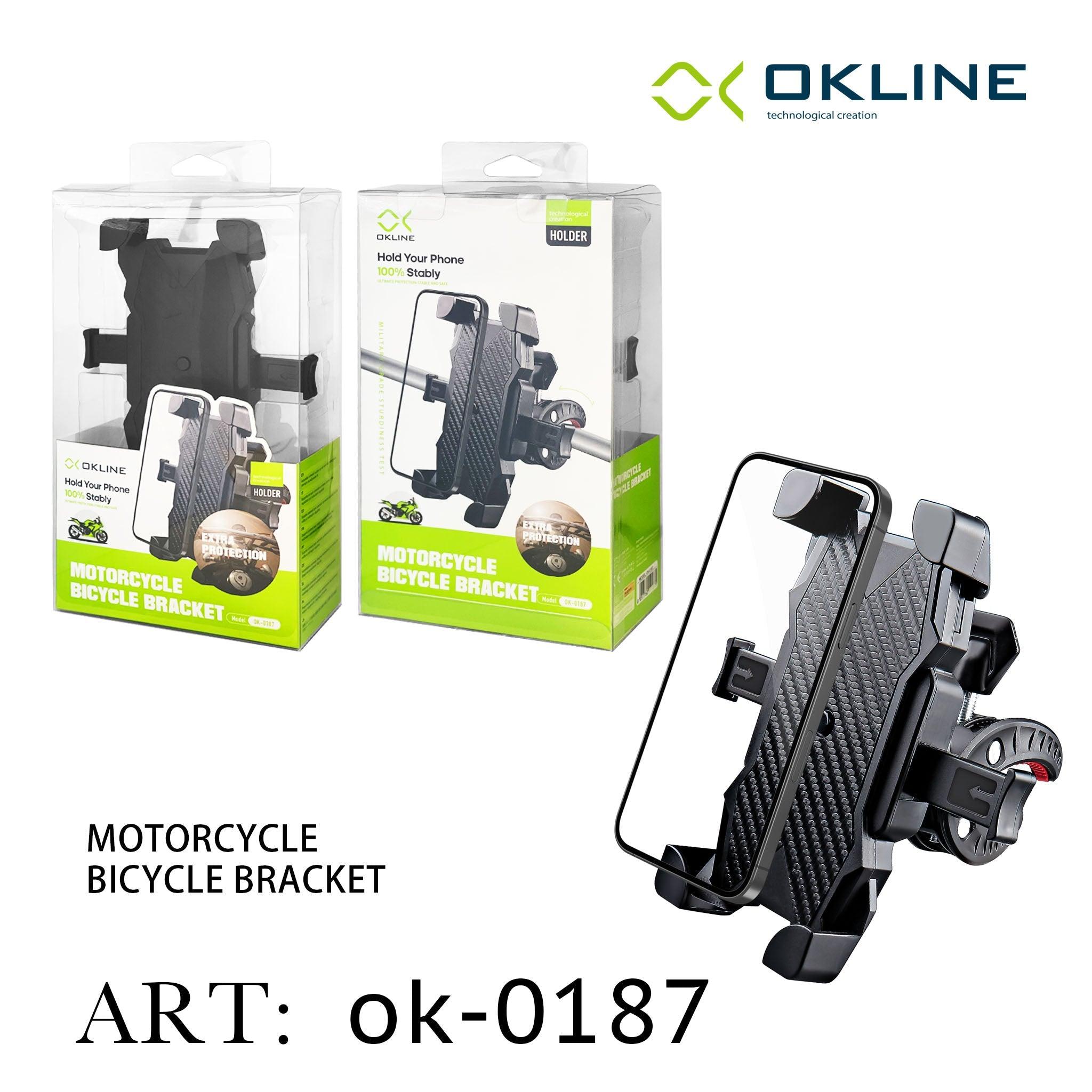 ART.OK-0187 OKLINE SUPPORTO RESISTENZA MILITARE DEL TELEFONO MOTO E BICICLETTA NERO - koseakasa
