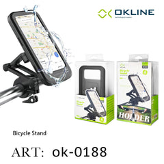 ART.OK-0188 OKLINE SUPPORTO IMPERMEABILE DEL TELEFONO MOTOCICLO E BICICLETTA NERO - koseakasa