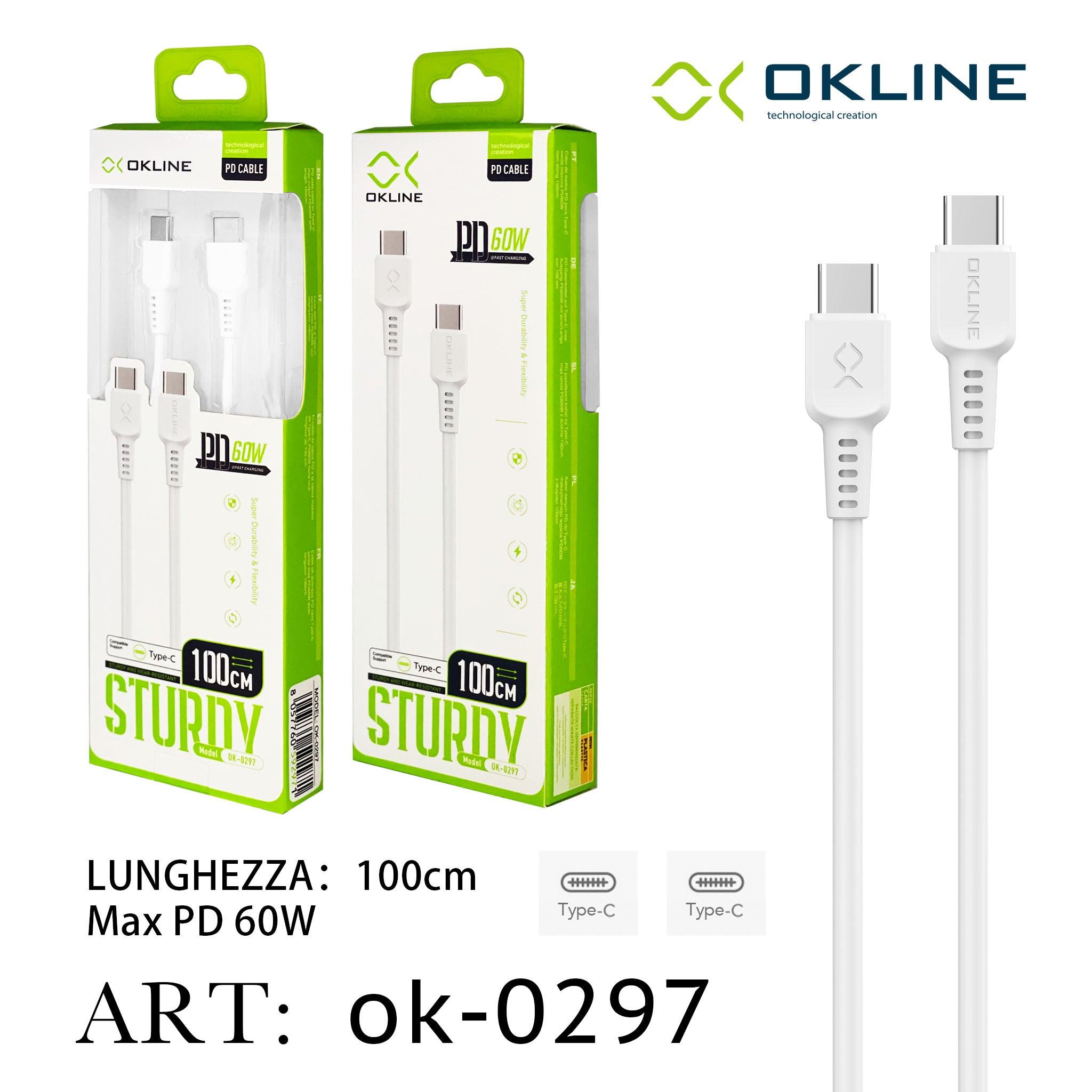 ART.OK-0297 OKLINE Type-C Type-C Cavo 60W100cm Bianco - koseakasa