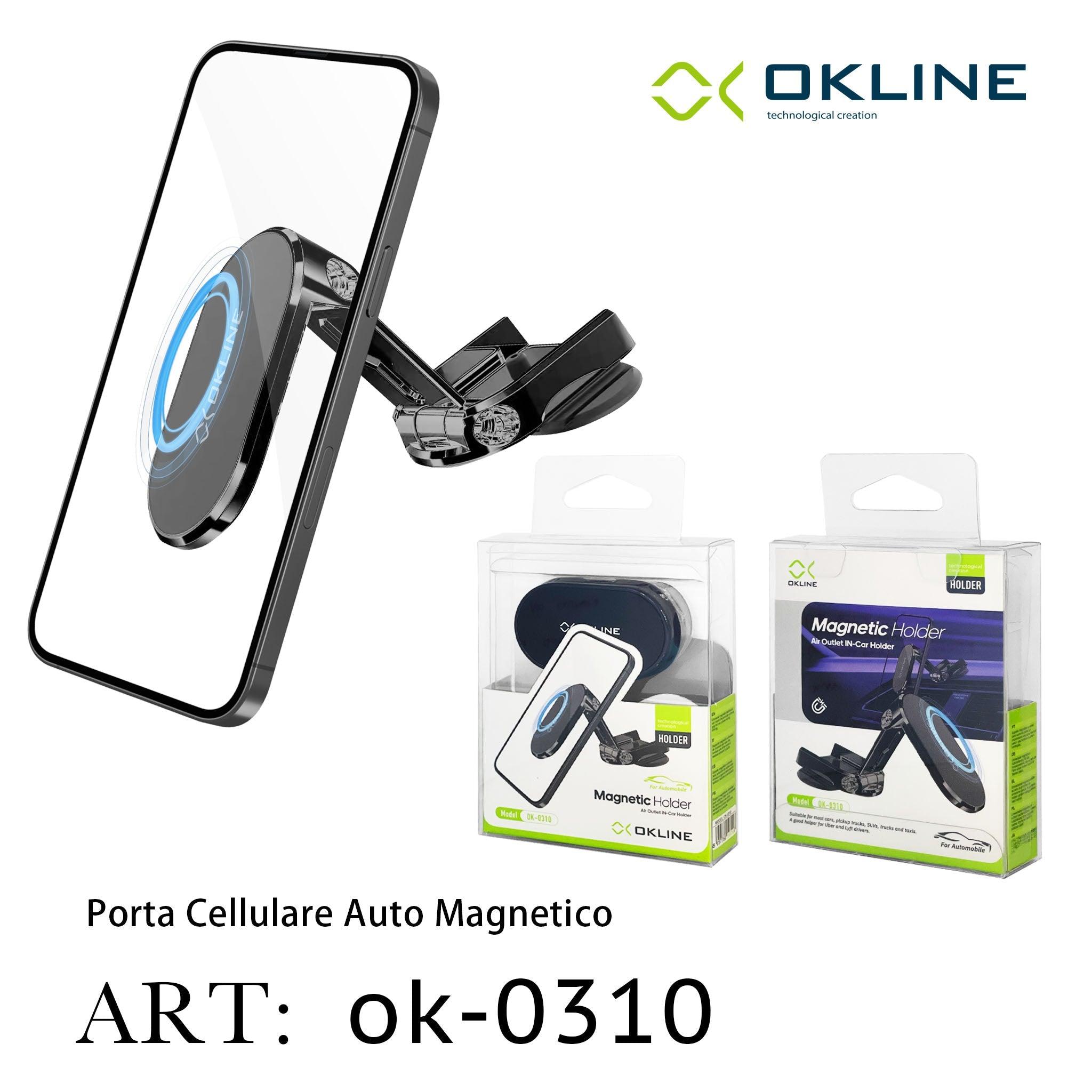 ART.OK-0310 OKLINE BOCCHETTA ARIA SUPPORTO MAGNETICO DEL TELEFONO AUTOMOBILE NERO - koseakasa