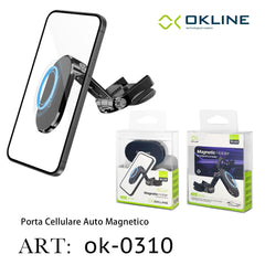 ART.OK-0310 OKLINE BOCCHETTA ARIA SUPPORTO MAGNETICO DEL TELEFONO AUTOMOBILE NERO - koseakasa