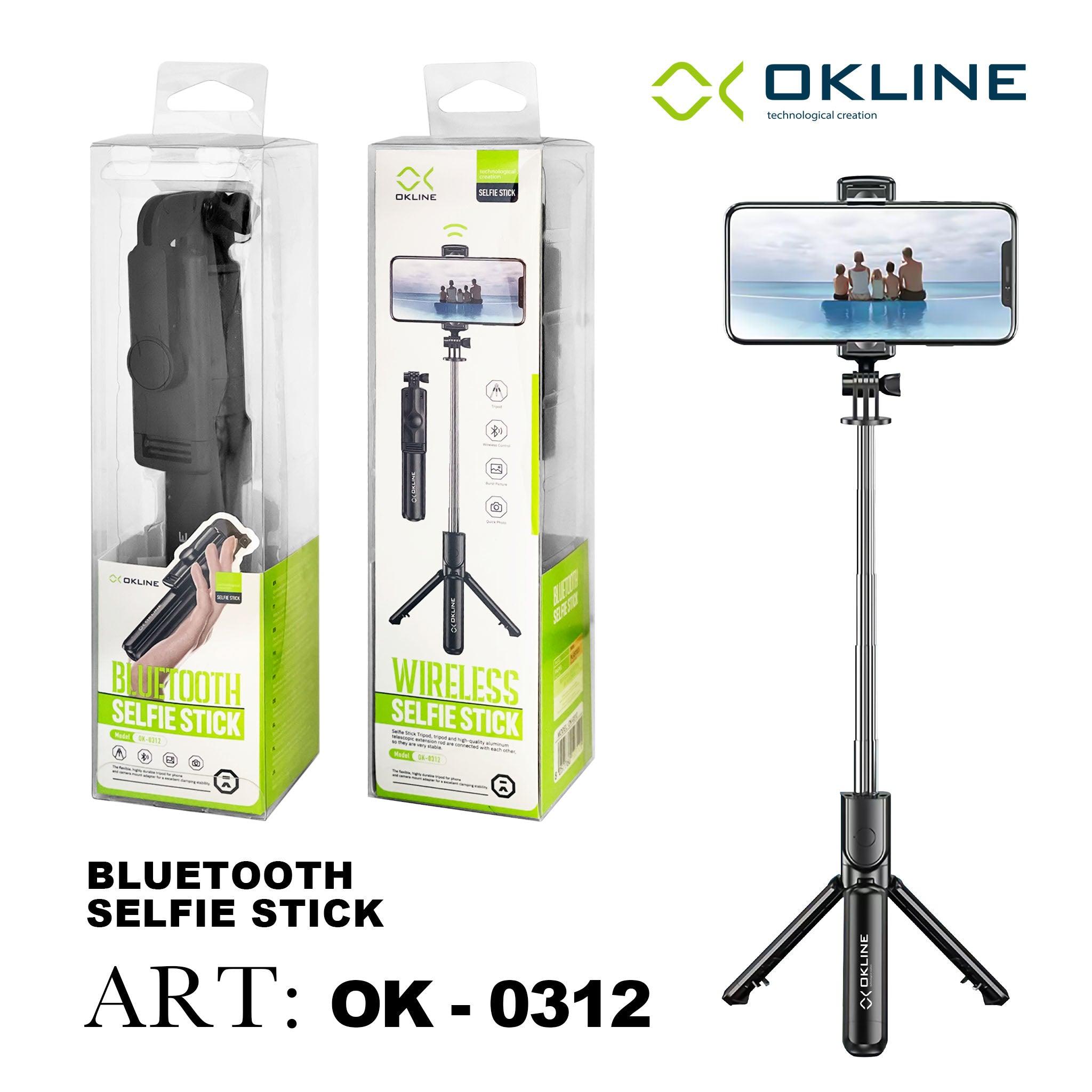 ART.OK-0312 OKLINE ASTA PER SELFIE CON TREPPIEDE E TELECOMANDO WIRELESS NERO - koseakasa