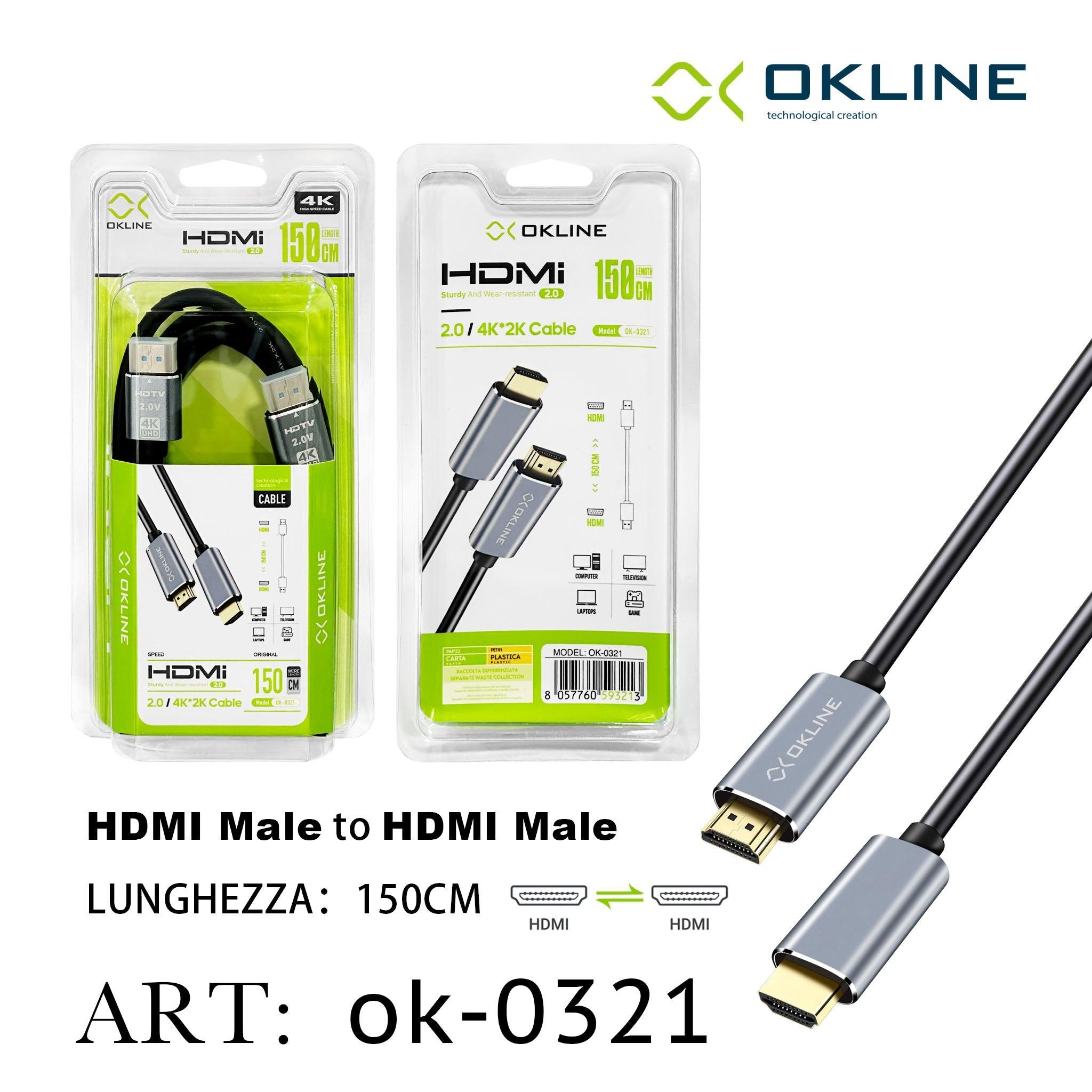 ART.OK-0321 OKLINE HDMI 2.0 2K e 4K Cavo 150cm - koseakasa