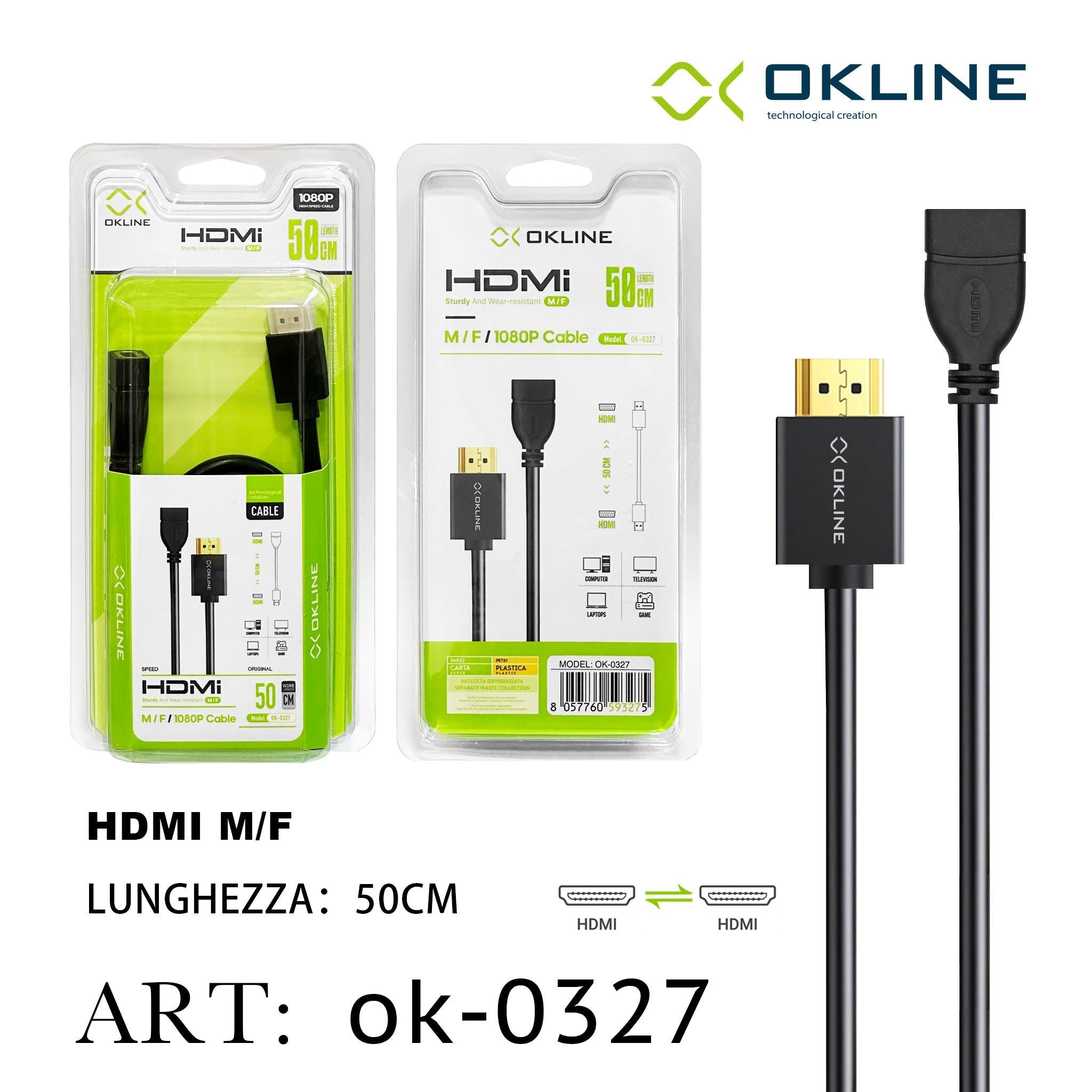 ART.OK-0327 OKLINE HDMI M/F Cavo 50cm - koseakasa