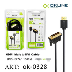ART.OK-0328 OKLINE HDMI M a DVI Cavo 150cm - koseakasa