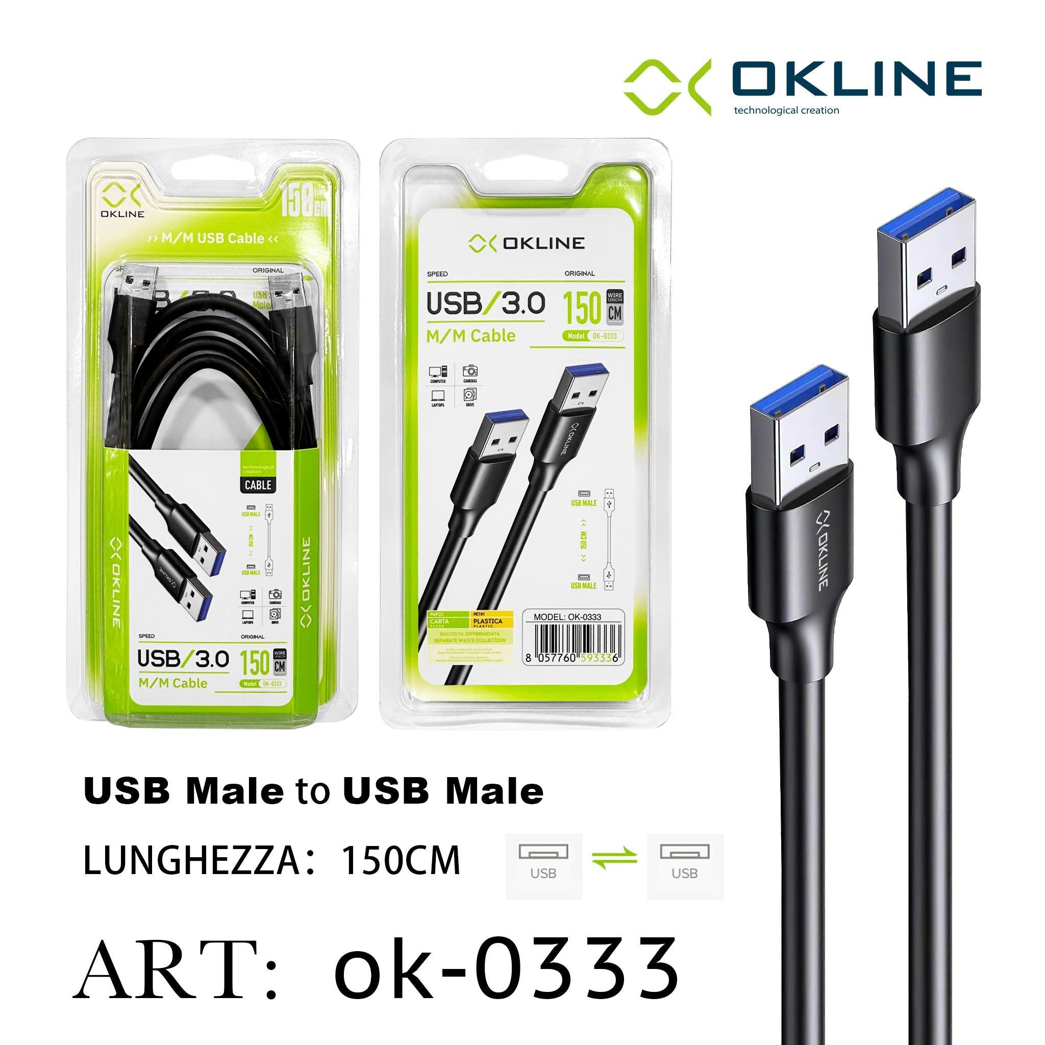 ART.OK-0333 OKLINE USB 3.0 M/M Cavo 150cm - koseakasa