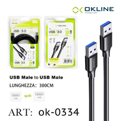 ART.OK-0334 OKLINE USB 3.0 M/M Cavo 300cm - koseakasa