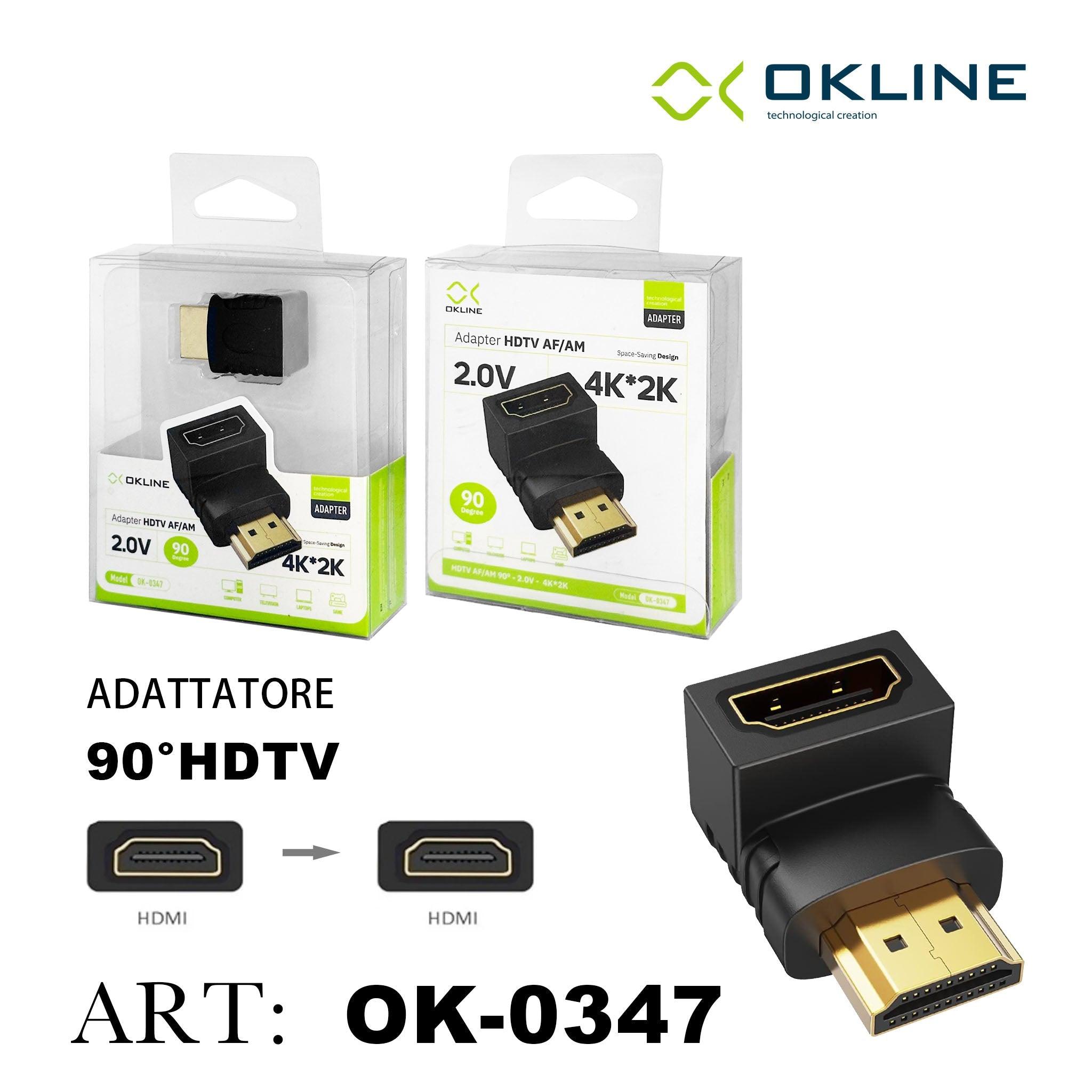 ART.OK-0347 OKLINE ADATTATORE 90 GRADI HDTV AF/AM NERO - koseakasa
