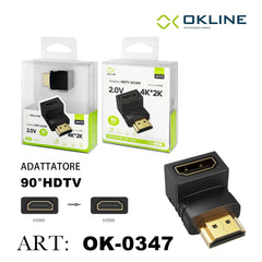 ART.OK-0347 OKLINE ADATTATORE 90 GRADI HDTV AF/AM NERO - koseakasa