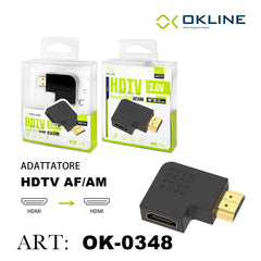 ART.OK-0348 OKLINE ADATTATORE CURVO HDTV AF/AM NERO - koseakasa