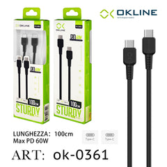 ART.OK-0361 OKLINE Type-C Type-C Cavo 60W100cm Nero - koseakasa