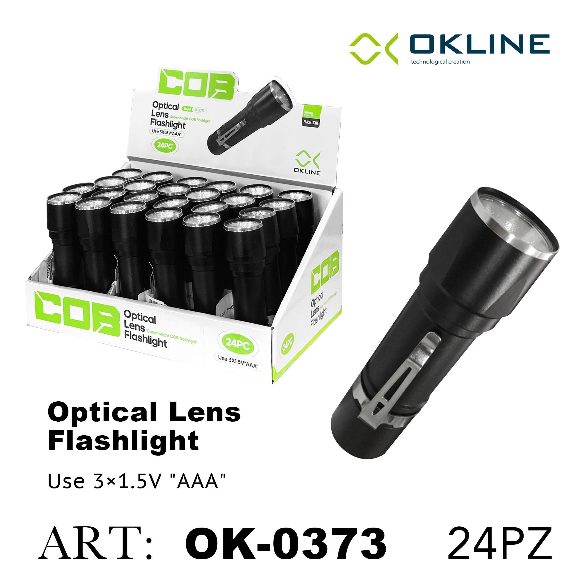 ART.OK-0373 OKLINE LED OPTICAL LENS TORCIA PORTATILE IMPERMEABILE NERO - koseakasa