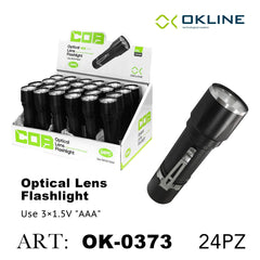 ART.OK-0373 OKLINE LED OPTICAL LENS TORCIA PORTATILE IMPERMEABILE NERO - koseakasa