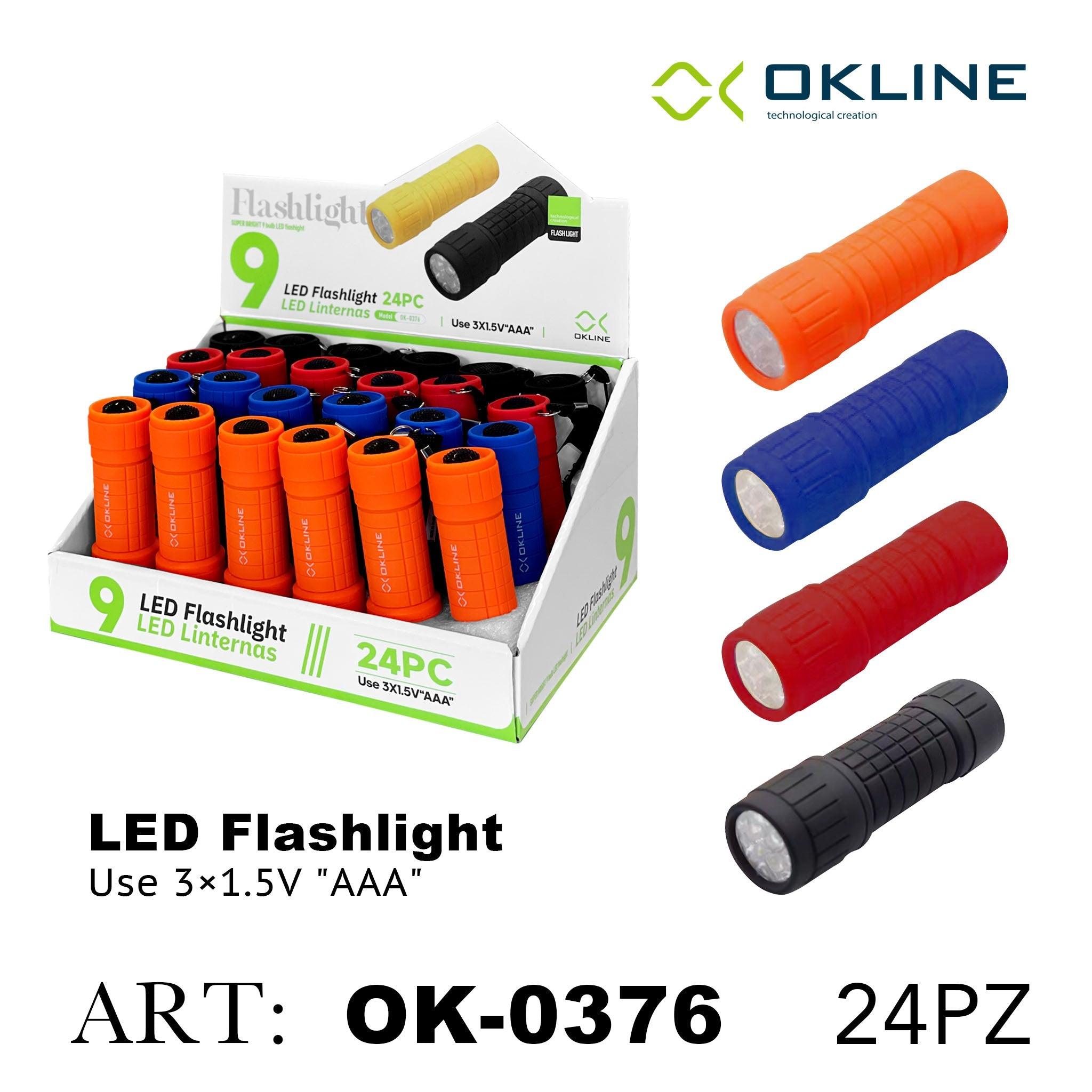 ART.OK-0376 OKLINE LED FLASHLIGHT TORCIA PORTATILE IMPERMEABILE - koseakasa