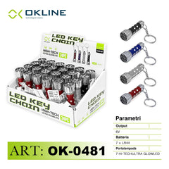 ART.OK-0481 OKLINE LED PORTACHIAVE CHAIN TORCIA PORTATILE IMPERMEABILE - koseakasa