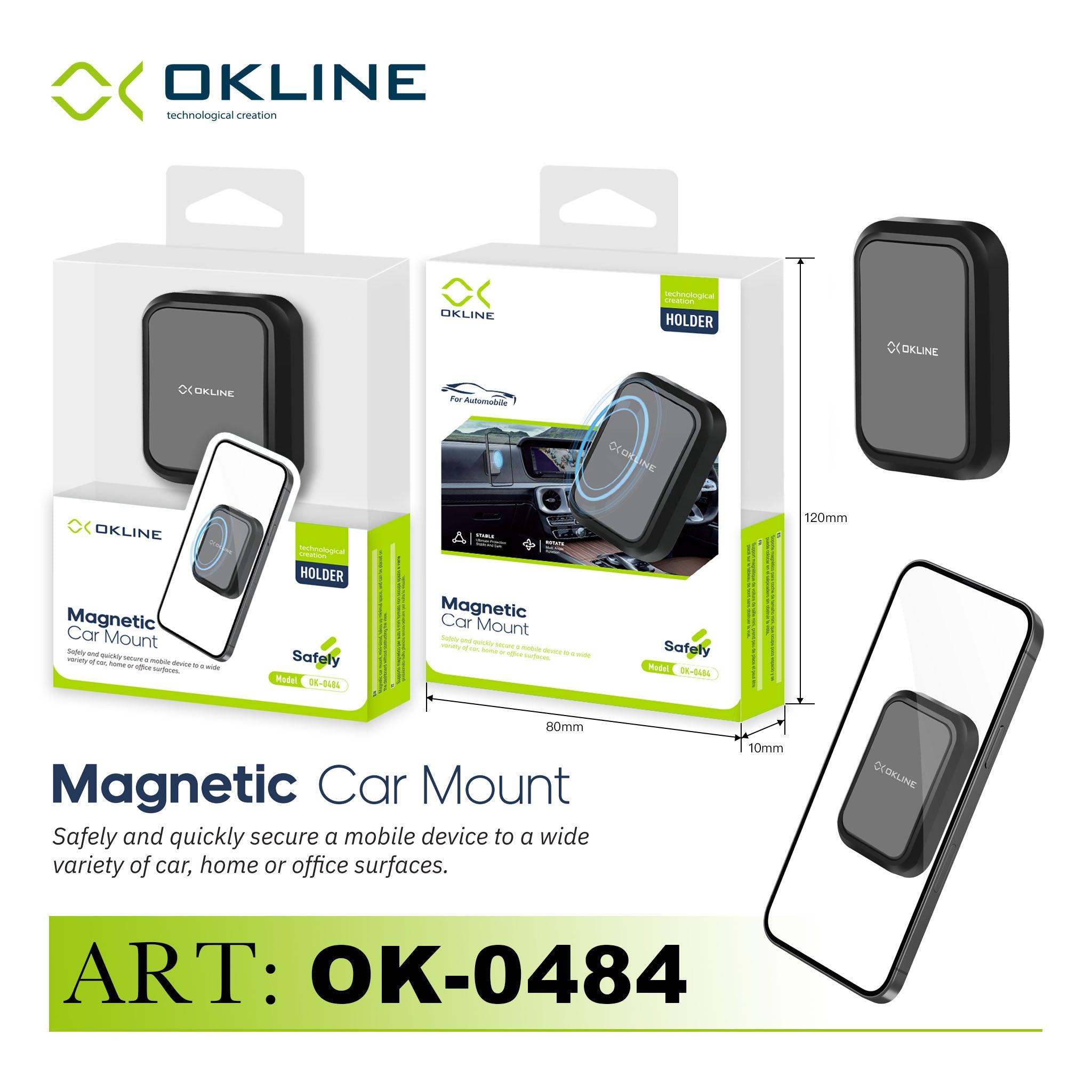 ART.OK-0484 OKLINE MINI SUPPORTO MAGNETICO DEL TELEFONO AUTOMOBILE NERO - koseakasa