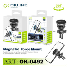 ART.OK-0492 OKLINE BOCCHETTE ARIA SUPPORTO GANCIO DEL TELEFONO AUTOMOBILE NERO - koseakasa