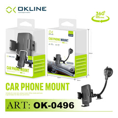 ART.OK-0496 OKLINE SUPPORTO VENTOSA ADESIVA DEL TELEFONO AUTOMOBILE NERO - koseakasa
