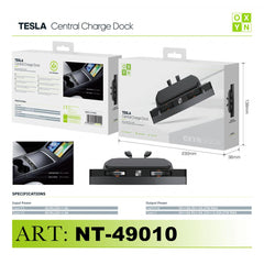 ART.NT-49010 OXYN DOCK ESPANSIONE RICARICA LIGHTNING E TYPE-C PER TESLA MODEL 3/Y NERO - koseakasa